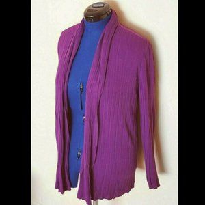 Lafayette 148 Purple Open Cardigan - Womens Small
